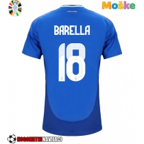 Moške Nogometnih dresov Italija Nicolo Barella #18 Domači EP 2024 Kratki rokavi